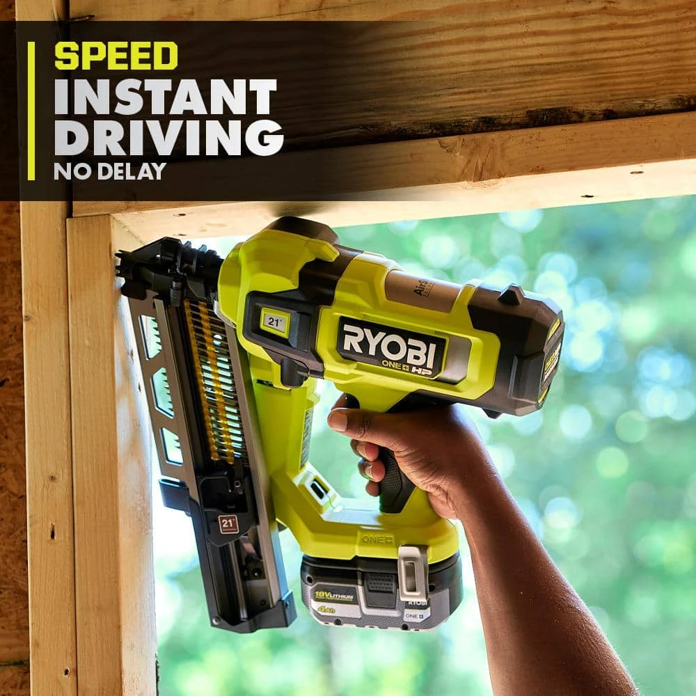 Ryobi ONE+ HP Brushless Cordless 21° Framing Nailer Kit With 4.0 Ah HIGH PERFORMANCE Battery And Charger 8 Ryobi ONE+ HP Brushless Cordless 21° Framing Nailer Kit With 4.0 Ah HIGH PERFORMANCE Battery And Charger - Image 8