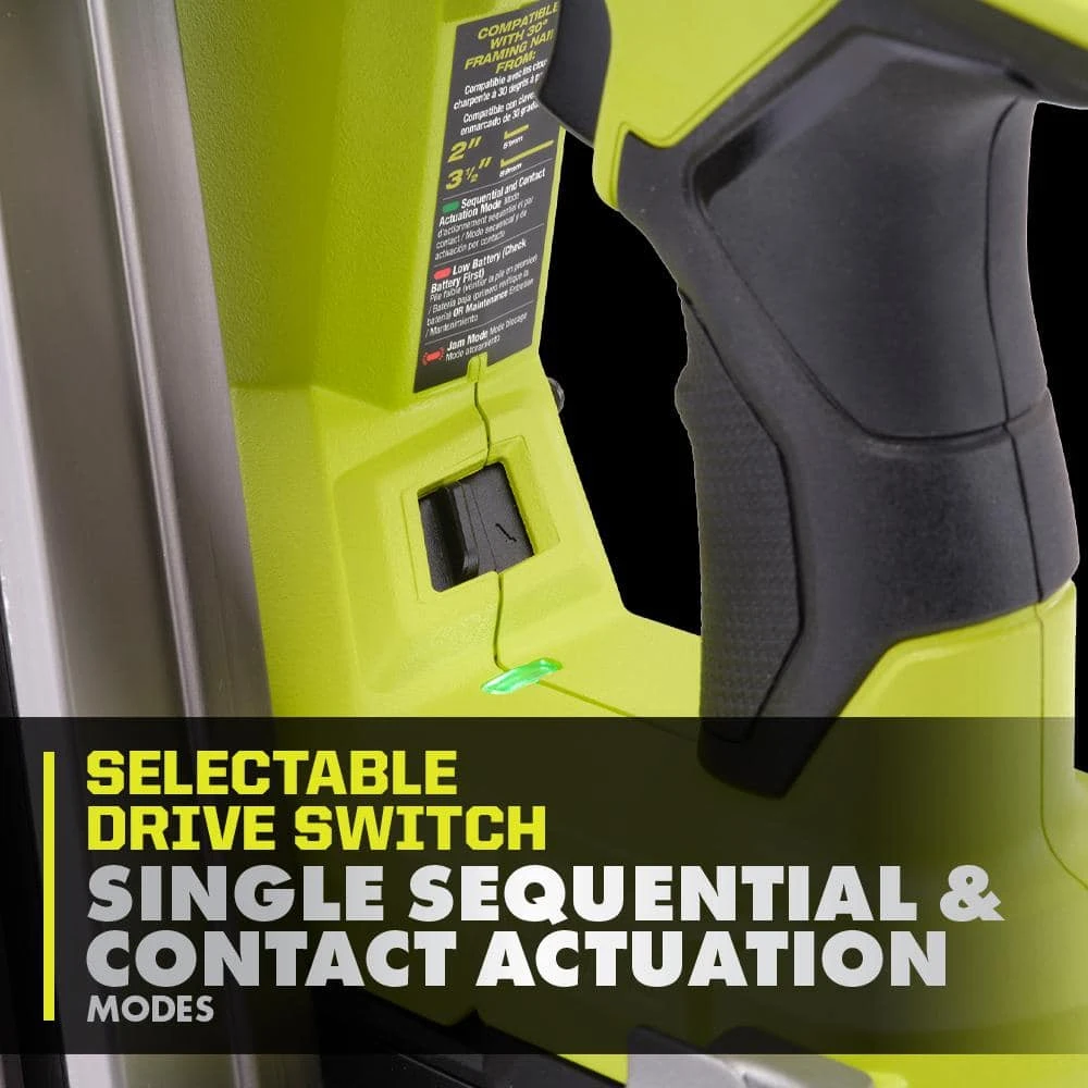 Ryobi ONE+ HP 18V Brushless Cordless AirStrike 30° Framing Nailer (Tool Only) 6 Ryobi ONE+ HP 18V Brushless Cordless AirStrike 30° Framing Nailer (Tool Only) - Image 6