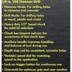 Ryobi 6.2 Amp Corded 5/8 In. Variable Speed Hammer Drill -RYOBI TOOLS SALE ryobi hammer drills d620h 1f 1000