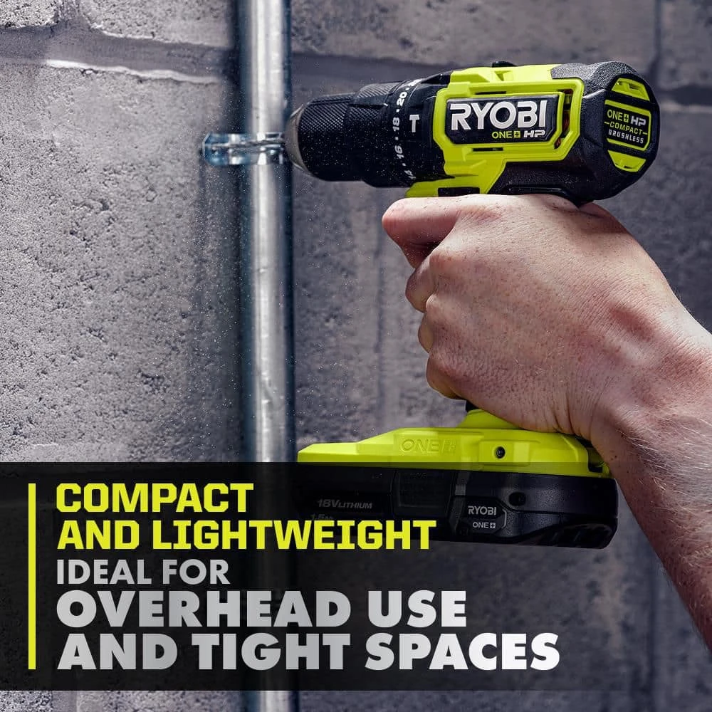 Ryobi ONE+ HP 18V Brushless Cordless Compact 1/2 In. Hammer Drill/Driver (Tool Only) 6 Ryobi ONE+ HP 18V Brushless Cordless Compact 1/2 In. Hammer Drill/Driver (Tool Only) - Image 6