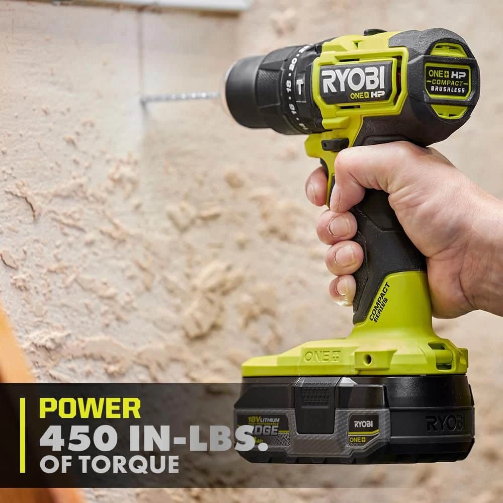 Ryobi ONE+ HP 18V Brushless Cordless Compact 1/2 In. Hammer Drill/Driver (Tool Only) 7 Ryobi ONE+ HP 18V Brushless Cordless Compact 1/2 In. Hammer Drill/Driver (Tool Only) - Image 7