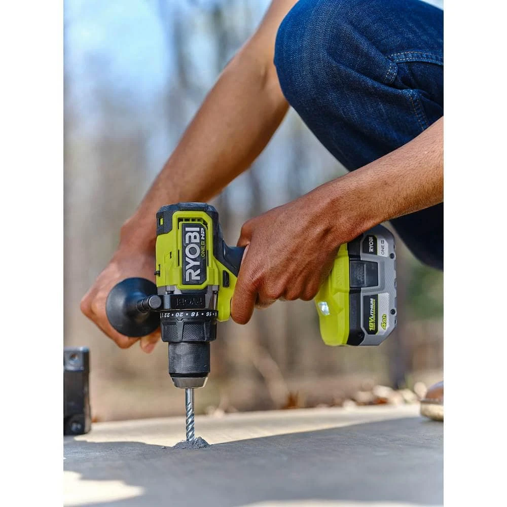 Ryobi ONE+ 18V HIGH PERFORMANCE Kit W/ (2) 4.0 Ah Batteries, 2.0 Ah Battery, 2-Port Charger, & ONE+ HP Brushless Hammer Drill 7 Ryobi ONE+ 18V HIGH PERFORMANCE Kit W/ (2) 4.0 Ah Batteries, 2.0 Ah Battery, 2-Port Charger, & ONE+ HP Brushless Hammer Drill - Image 7