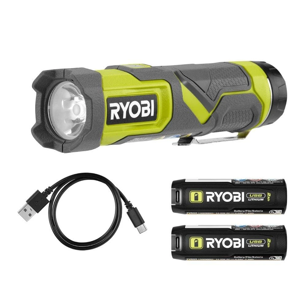Ryobi USB Lithium Compact Flashlight Kit With FREE 2.0Ah USB Lithium Battery 1 Ryobi USB Lithium Compact Flashlight Kit With FREE 2.0Ah USB Lithium Battery