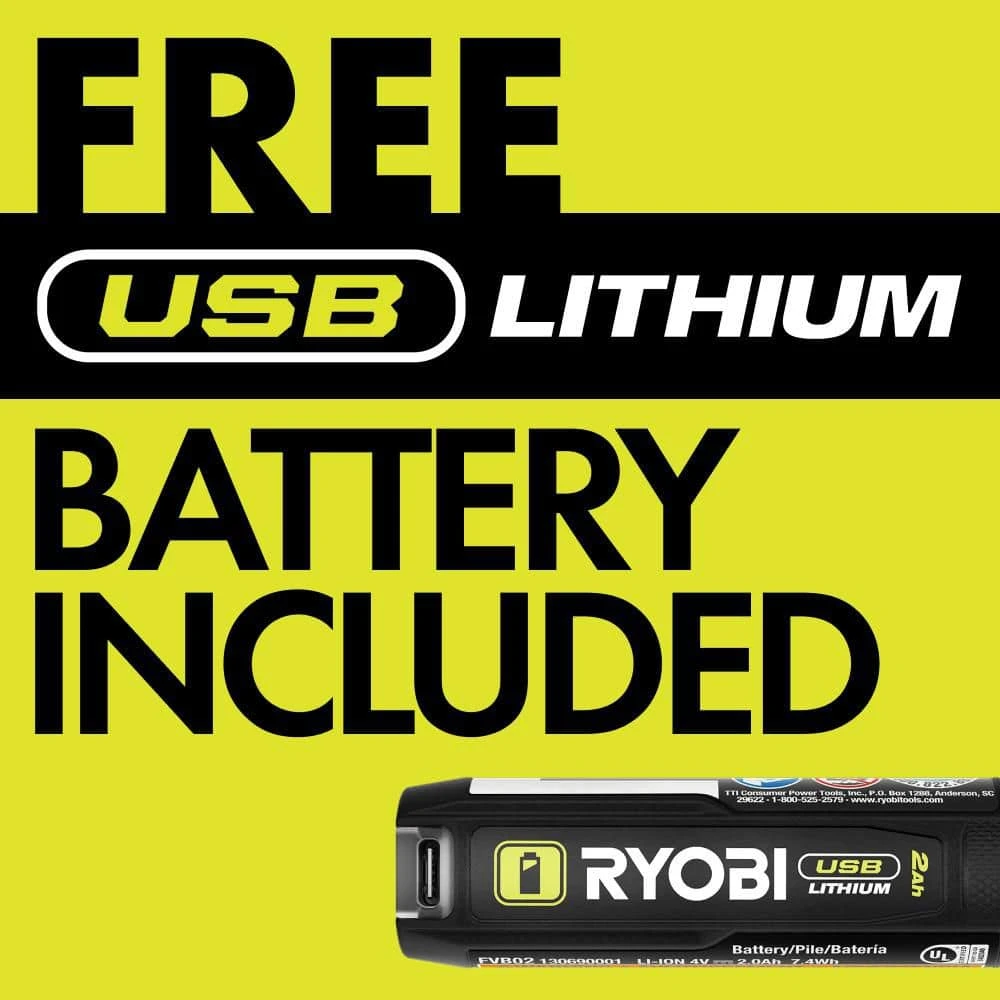Ryobi USB Lithium Compact Flashlight Kit With FREE 2.0Ah USB Lithium Battery 2 Ryobi USB Lithium Compact Flashlight Kit With FREE 2.0Ah USB Lithium Battery - Image 2
