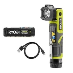 Ryobi USB Lithium Pivoting 625 Lumens Head Light Kit With USB Lithium 2.0 Ah Battery, Charging Cable & 3.0 Ah Battery (2-Pack)