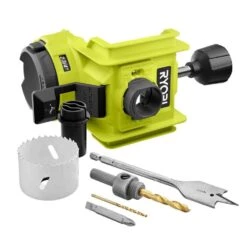 Ryobi Wood/Metal Door Lock Installation Kit With Bi-Metal Hole Saw, Spade Bit, Pilot Bit, And Double Ended Screw Drivng Bit