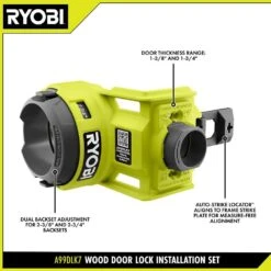 Ryobi Wood Door Lock Installation Kit With Wood Hole Saw, Spade Bit, Pilot Bit, And Double Ended Screw Driving Bit 9 Ryobi Wood Door Lock Installation Kit With Wood Hole Saw, Spade Bit, Pilot Bit, And Double Ended Screw Driving Bit -RYOBI TOOLS SALE ryobi hole saws bits a99dlk7 a0 1000