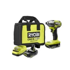 Ryobi ONE+ HP 18V Brushless Cordless 1/4 In. 4-Mode Impact Driver Kit W/(2) 2.0 Ah HIGH PERFORMANCE Battery, Charger, Bag