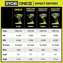 Ryobi ONE+ 18V Cordless 1/4 In. Impact Driver Kit With 1.5 Ah Battery, Charger, And 11 In. Flexible Shaft Bit Holder -RYOBI TOOLS SALE ryobi impact drivers pcl235k1 a10fb1g 44 1000