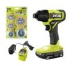 Ryobi ONE+ 18V Cordless 1/4 In. Impact Driver Kit With 1.5 Ah Battery, Charger, And Wire Wheel Assortment Set (6-Piece)