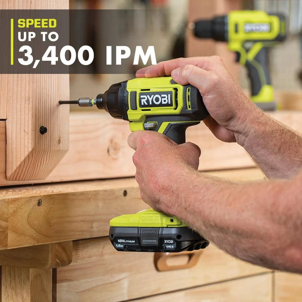 Ryobi ONE+ 18V Cordless 1/4 In. Impact Driver Kit With 1.5 Ah Battery, Charger, And Wire Wheel Assortment Set (6-Piece) 6 Ryobi ONE+ 18V Cordless 1/4 In. Impact Driver Kit With 1.5 Ah Battery, Charger, And Wire Wheel Assortment Set (6-Piece) - Image 6