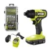 Ryobi ONE+ 18V Cordless 1/4 In. Impact Driver Kit With 1.5 Ah Battery, Charger, And Diamond Grit Driving Set (52-Piece)