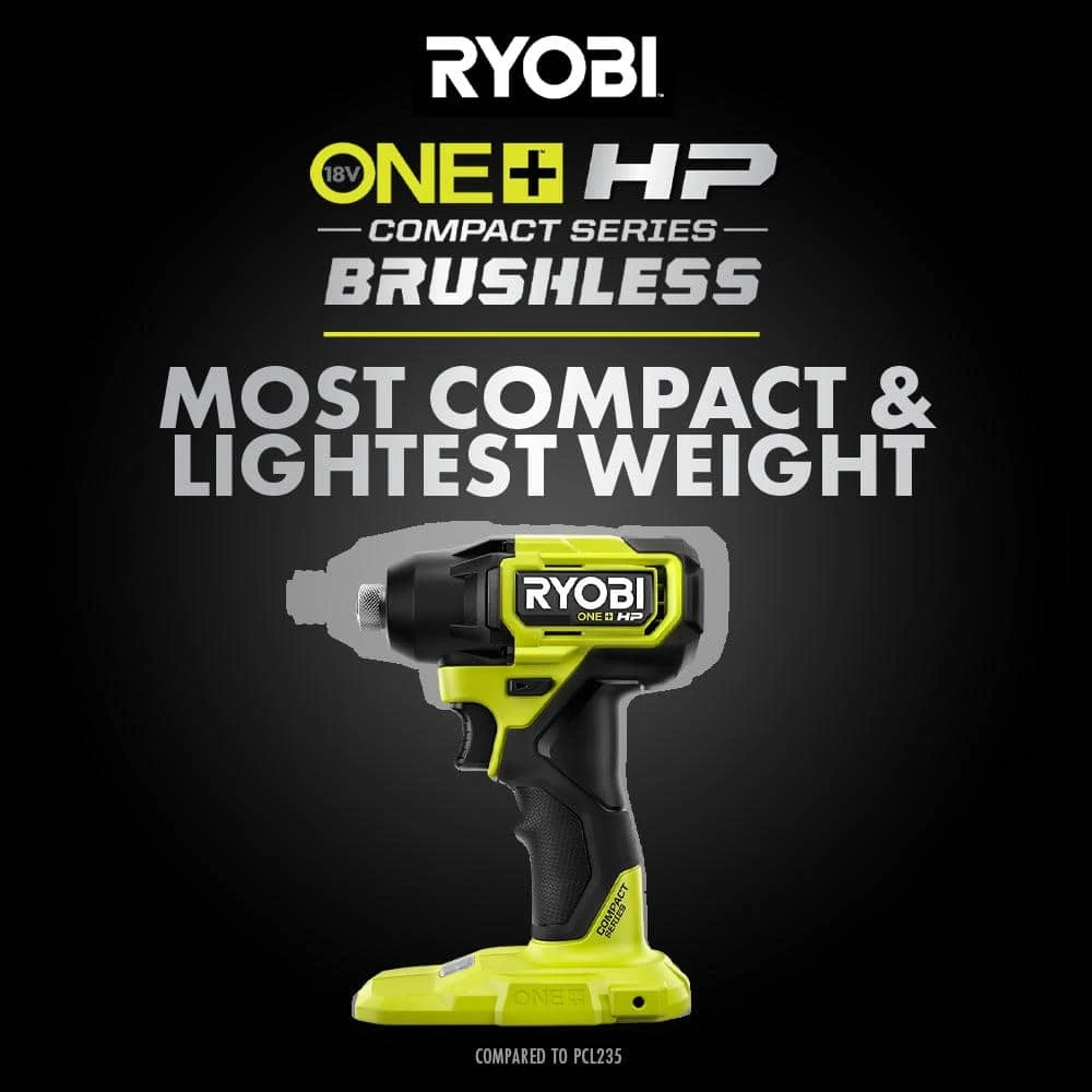 Ryobi ONE+ HP 18V Brushless Cordless Compact Impact Driver Kit With 18V 2.0 Ah HIGH PERFORMANCE Battery And Charger 8 Ryobi ONE+ HP 18V Brushless Cordless Compact Impact Driver Kit With 18V 2.0 Ah HIGH PERFORMANCE Battery And Charger - Image 8