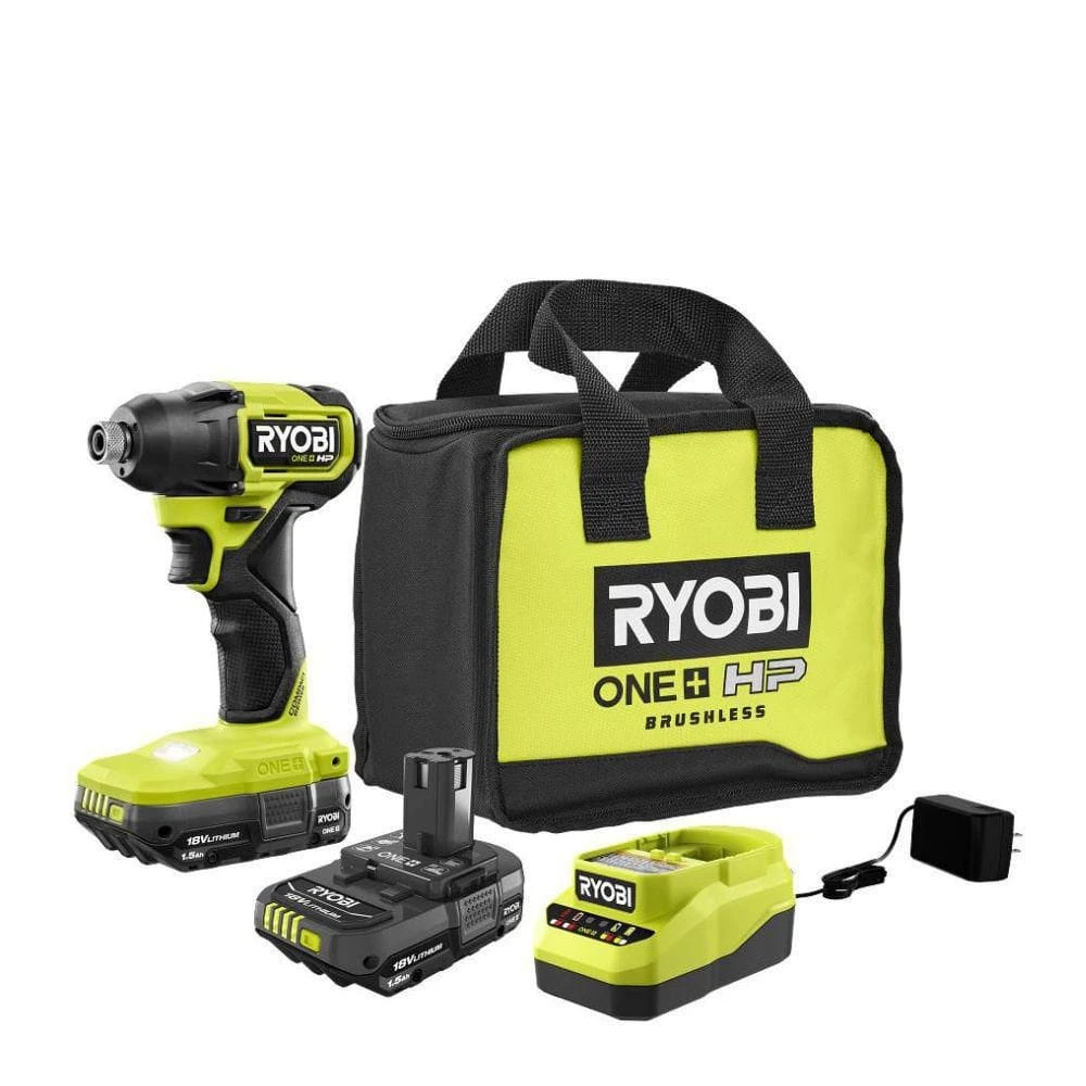 Ryobi ONE+ HP 18V Brushless Cordless Compact 1/4 In. Hex Impact Driver Kit With (2) 1.5 Ah Batteries And Charger 1 Ryobi ONE+ HP 18V Brushless Cordless Compact 1/4 In. Hex Impact Driver Kit With (2) 1.5 Ah Batteries And Charger