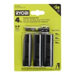 Ryobi 3/8 In. Drive Metric Impact Socket Set (4-Piece)