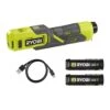 Ryobi USB Lithium Cordless High Pressure Inflator Kit W/ 2.0 Ah Battery, Charging Cable & Extra USB Lithium 3.0 Ah Battery