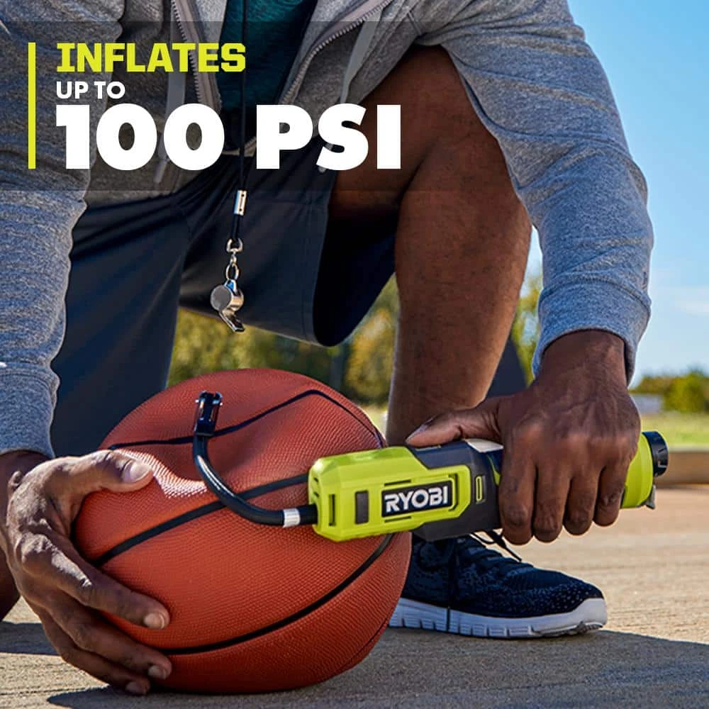 Ryobi USB Lithium Cordless High Pressure Inflator Kit W/ 2Ah Battery, Charging Cable, 3Ah Battery & USB Lithium 3-Port Charger 4 Ryobi USB Lithium Cordless High Pressure Inflator Kit W/ 2Ah Battery, Charging Cable, 3Ah Battery & USB Lithium 3-Port Charger - Image 4