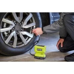 Ryobi ONE+ 18V High Pressure Inflator Kit With 2.0 Ah Battery, Charger, And Cordless High Volume Inflator -RYOBI TOOLS SALE ryobi inflators pcl001k1 pcl016b c3 1000