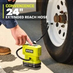 Ryobi ONE+ 18V Cordless High Pressure Inflator With 2.0 Ah Battery, 4.0 Ah Battery, And Charger -RYOBI TOOLS SALE ryobi inflators pcl001k2sb 1d 1000