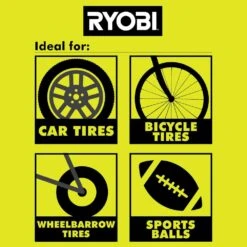 Ryobi ONE+ 18V Cordless High Pressure Inflator With 2.0 Ah Battery, 4.0 Ah Battery, And Charger -RYOBI TOOLS SALE ryobi inflators pcl001k2sb 1f 1000