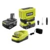 Ryobi ONE+ 18V Cordless High Pressure Inflator With 2.0 Ah Battery, 4.0 Ah Battery, And Charger