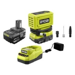 Ryobi ONE+ 18V Cordless High Pressure Inflator With 2.0 Ah Battery, 4.0 Ah Battery, And Charger -RYOBI TOOLS SALE ryobi inflators pcl001k2sb d4 1000