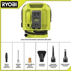 Ryobi ONE+ 18V Cordless High Volume Inflator With Dual Function Inflator (Tools Only) -RYOBI TOOLS SALE ryobi inflators pcl016b pcl031b a0 1000