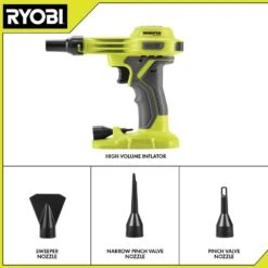 Ryobi ONE+ 18V Cordless High Volume Inflator With Cordless LED Light (Tools Only) -RYOBI TOOLS SALE ryobi inflators pcl016b pcl660b 40 1000
