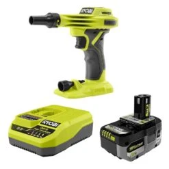 Ryobi ONE+ 18V Cordless High Volume Inflator With ONE+ 18V HIGH PERFORMANCE 4.0 Ah Battery And Charger