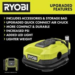 Ryobi ONE+ Dual Function Inflator With 2.0 Ah Battery And Charger Kit -RYOBI TOOLS SALE ryobi inflators pcl031b psk005 d4 1000