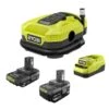 Ryobi ONE+ 18V Lithium-Ion Starter Kit With 2.0 Ah Battery, 4.0 Ah Battery, Charger And ONE+ 18V Cordless Inflator