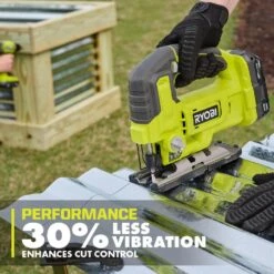 Ryobi ONE+ 18V Cordless Jig Saw Kit With 1.5 Ah Battery, Charger, And All Purpose Jig Saw Blade Set (10-Piece) -RYOBI TOOLS SALE ryobi jigsaws pcl525k1 a14ak102 66 1000