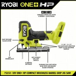 Ryobi ONE+ HP 18V Brushless Cordless Compact Barrel Grip Jig Saw (Tool Only) -RYOBI TOOLS SALE ryobi jigsaws psbjs01b 40 1000