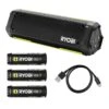 Ryobi USB Lithium Cordless Bluetooth Charging Speaker Kit With 2.0 Ah Battery, Charging Cable, And 2.0 Ah Batteries (2-Pack)