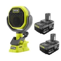 Ryobi ONE+ 18V Lithium-Ion 4.0 Ah Battery (2-Pack) With FREE 18V ONE+ Cordless Clamp Speaker