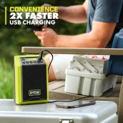 Ryobi ONE+ 18V Cordless Compact Radio With Bluetooth (Tool Only) -RYOBI TOOLS SALE ryobi jobsite audio pcl600b 66 1000