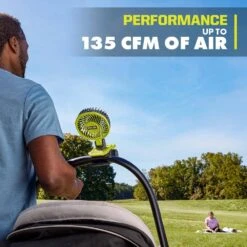 Ryobi USB Lithium Clamp Fan Kit 2-Pack With (2) 2.0 Ah USB Lithium Batteries And Charging Cable -RYOBI TOOLS SALE ryobi jobsite fans fvf51k2sb a0 1000