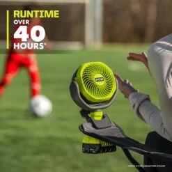 Ryobi ONE+ 18V Cordless 4 In. Clamp Fan Kit With 1.5 Ah Battery And Charger -RYOBI TOOLS SALE ryobi jobsite fans pcf02kn 1d 1000