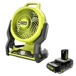 Ryobi ONE+ 18V Cordless Hybrid 7-1/2 In. Fan With 2.0 Ah Lithium-Ion HIGH PERFORMANCE Battery