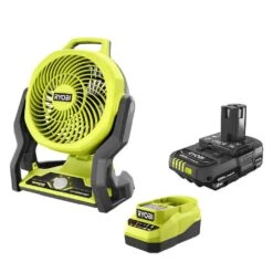 Ryobi ONE+ 18V Cordless Hybrid WHISPER SERIES 7-1/2 In. Fan With 2.0 Ah Battery And Charger Kit