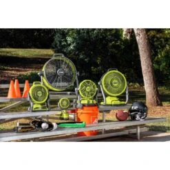 Ryobi ONE+ 18V Hybrid WHISPER SERIES 7-1/2 In. Fan Kit W/ 4.0 Ah Battery, Charger, & 6.0 Ah HIGH PERFORMANCE Battery (2-Pack) -RYOBI TOOLS SALE ryobi jobsite fans pcl811k1 pbp2007 44 1000