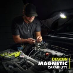 Ryobi 500 Lumens LED USB Lithium Pivoting Flip Light Kit With 2.0 Ah Battery, Charging Cable, & 3.0 Ah Battery (2-Pack) -RYOBI TOOLS SALE ryobi jobsite lighting fvl52k fvb203 1d 1000