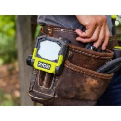 Ryobi 500 Lumens LED USB Lithium Pivoting Flip Light Kit With 2.0 Ah Battery, Charging Cable, & 3.0 Ah Battery (2-Pack) -RYOBI TOOLS SALE ryobi jobsite lighting fvl52k fvb203 c3 1000