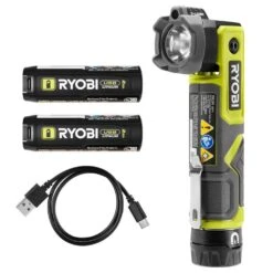 Ryobi USB Lithium Pivoting 625 Lumens Head Light Kit With 2.0 Ah Battery, Charging Cable, And USB Lithium 2.0 Ah Battery -RYOBI TOOLS SALE ryobi jobsite lighting fvl54k fvb02 d4 1000