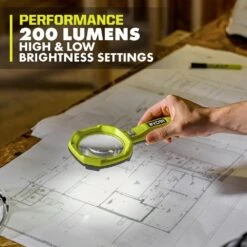 Ryobi USB Lithium 200 Lumens Magnifying Light Kit With 2.0 Ah Battery & USB Charging Cable W/ Extra USB Lithium 2.0 Ah Battery -RYOBI TOOLS SALE ryobi jobsite lighting fvl55k fvb02 66 1000