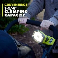Ryobi USB Lithium Cordless Magnetic Clamp Light Kit With 2.0 Ah Battery And Charging Cable -RYOBI TOOLS SALE ryobi jobsite lighting fvl57k 1d 1000