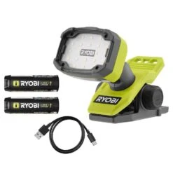 Ryobi USB Lithium Magnetic Clamp Light Kit W/ 2.0 Ah Battery, Charging Cable, & USB Lithium 2.0 Ah Rechargeable Battery