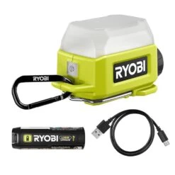 Ryobi USB Lithium Cordless Compact Area Light Kit With 2.0 Ah USB Battery And Charging Cable