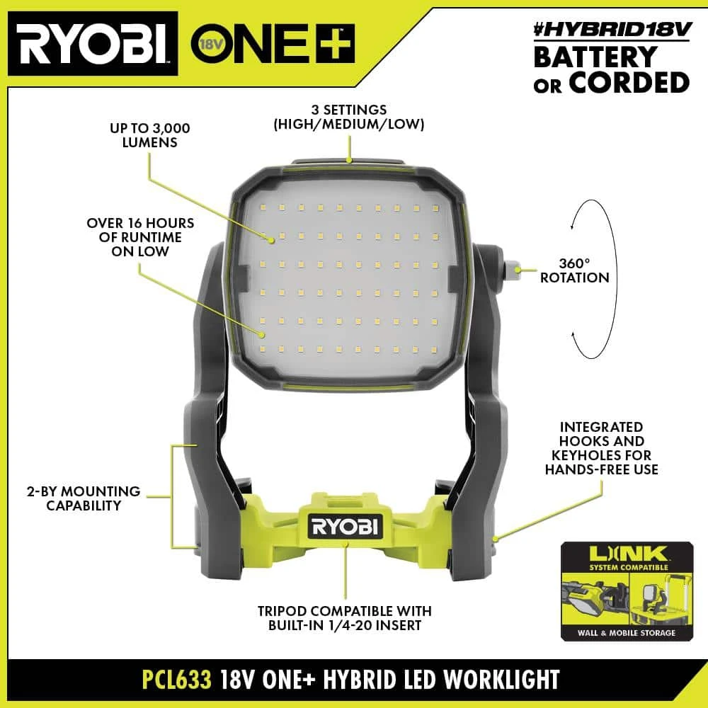 Ryobi ONE+ 18V Lithium-Ion 4.0 Ah Battery (2-Pack) With FREE 18V ONE+ Cordless Work Light 3 Ryobi ONE+ 18V Lithium-Ion 4.0 Ah Battery (2-Pack) With FREE 18V ONE+ Cordless Work Light - Image 3