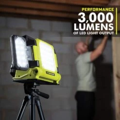 Ryobi ONE+ 18V Cordless Hybrid 3000 Lumens LED Panel Light (Tool Only) -RYOBI TOOLS SALE ryobi jobsite lighting pcl631b a0 1000